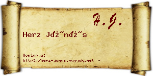 Herz Jónás névjegykártya